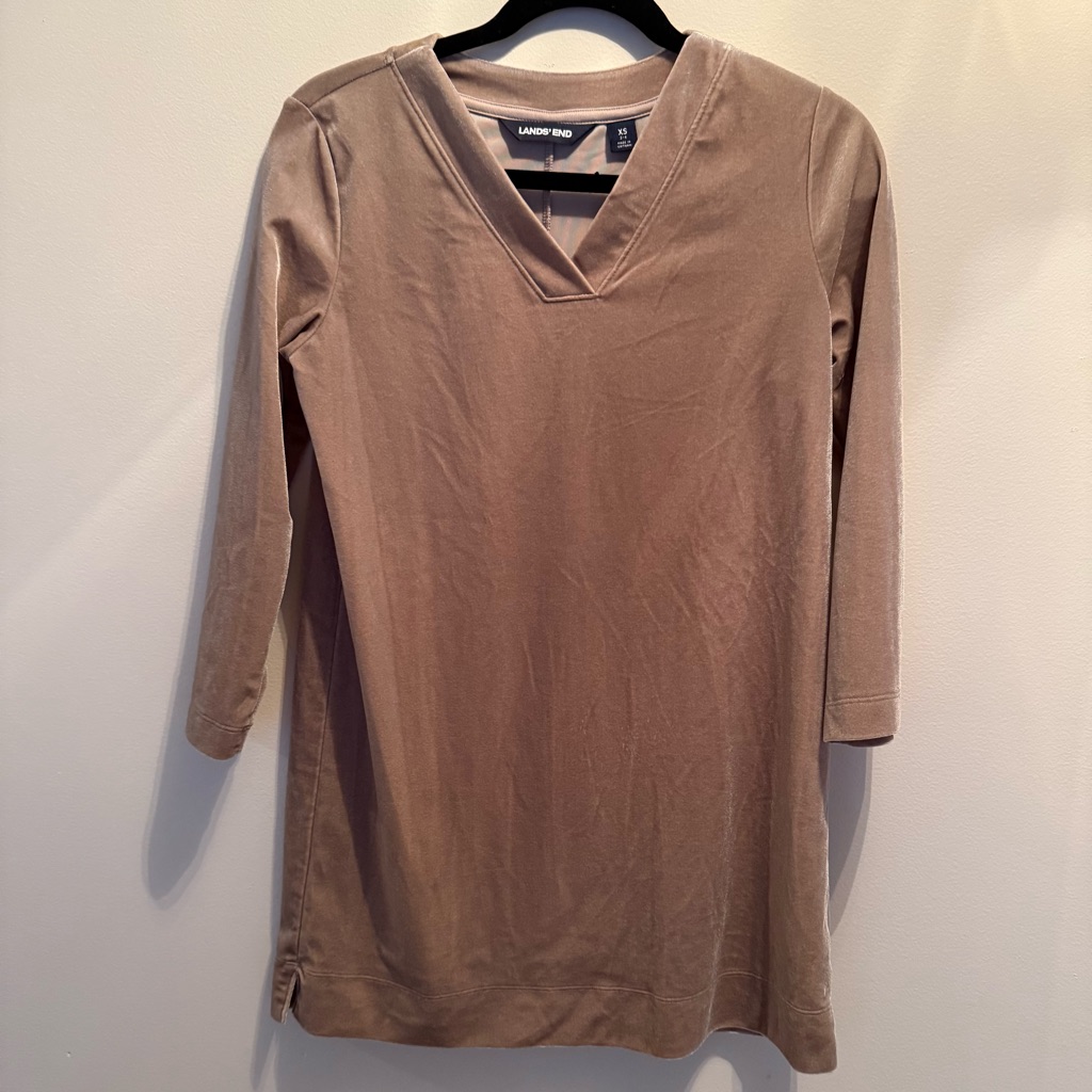 Lands End Velvet 3/4 Sleeve Tunic